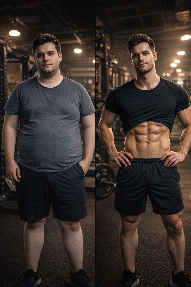 Karthik M. before and after transformation